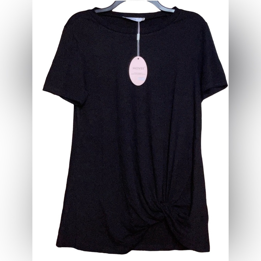 NWT Moyee Black Twist Hem Top Sz M